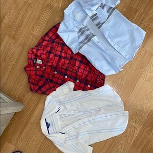3 cute button-up boys shirts, size 5